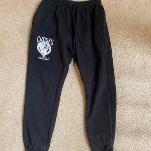 Crooks and castles black sweatpants (rarely worn)